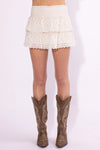 Ivory Eyelet Tiered SKORT