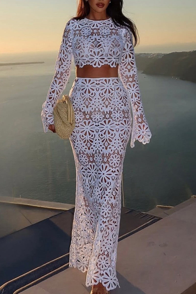 Beach-club chic set | Two piece cover up