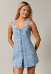 Light Wash Denim Corset Romper