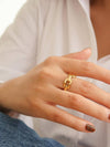 Brooklyn 18K Gold Stack Braided Non-Tarnish Ring: Yellow Gold